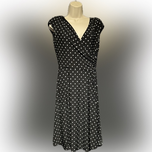 Ralph Lauren Dresses & Skirts - Ralph Lauren Black Dress with White Polka Dots